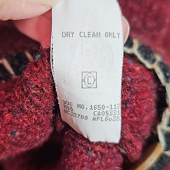 Cardigan by Woolrich Wool Cotton Tweed Blend Maroon with color flecks Size Large - Picture 5 of 6